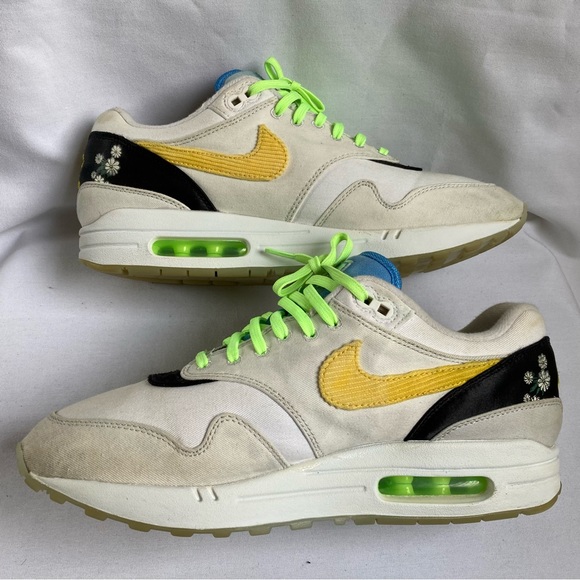 Nike Air Max 1 'Spring Daisy' White Gray/Green Sneaker CW6031-100 - Picture 3 of 10